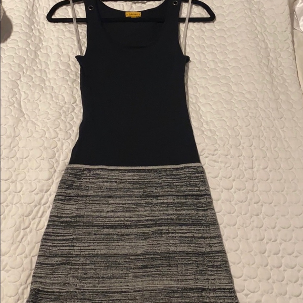 Women size small Black and grey 100% cotton bodycon dress